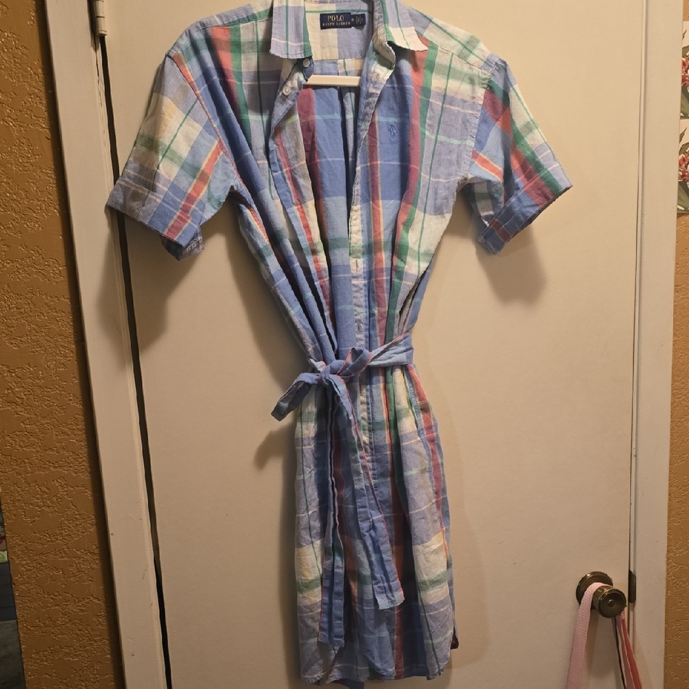 Polo Ralph Lauren Pastel Plaid Shirt Dress